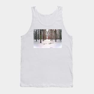 Red Trees in the Winter Forest Tank Top